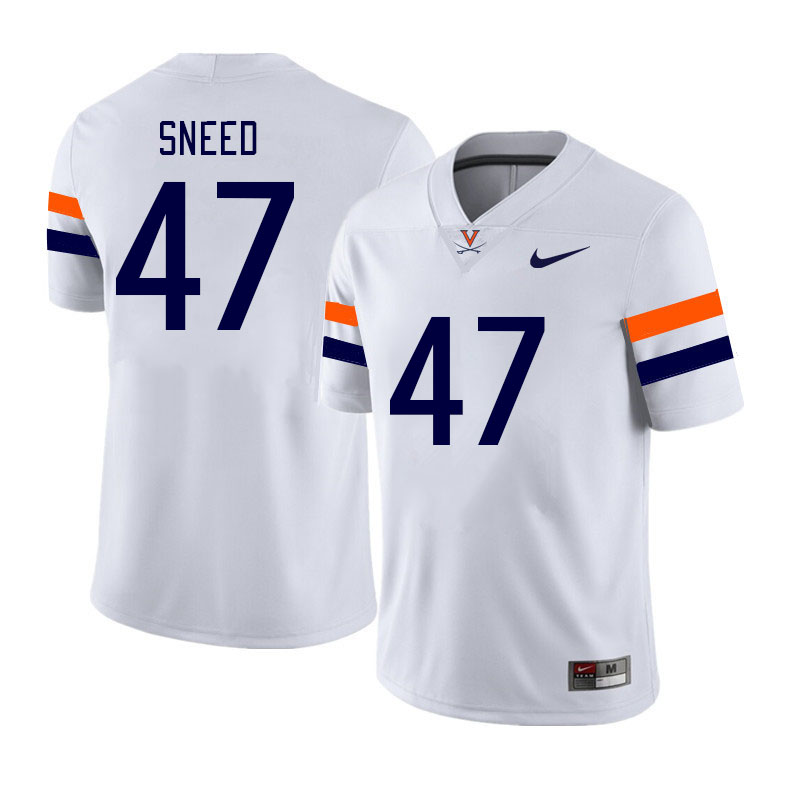 Men #47 Gabe Sneed Virginia Cavaliers College Football Jerseys Stitched Sale-White